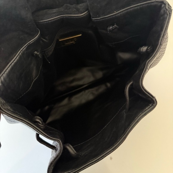 Vintage  SHARIF Reptile Embossed Cross Body Shoulder Bag Black - Picture 6 of 11